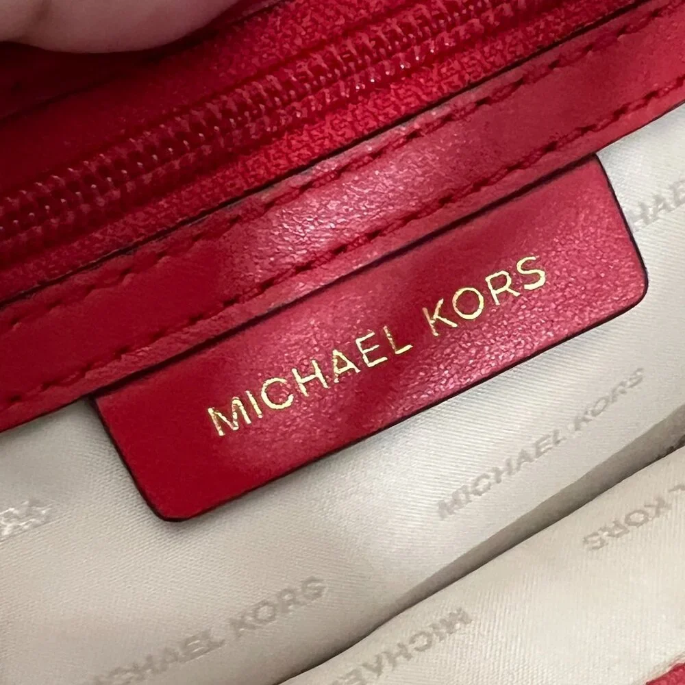 Michael Kors Wythe Large Backpack Red - Picture 8 of 8